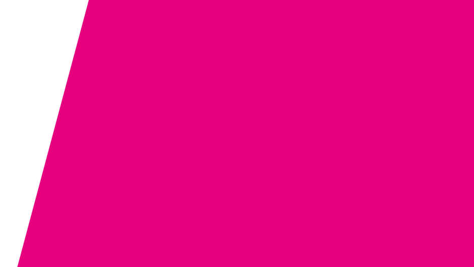 Ein geometrisches Bild mit einem pinken Hintergrund, der auf einer Seite von einer weißen Linie und auf der anderen von einem schwarzen Bereich begrenzt wird.